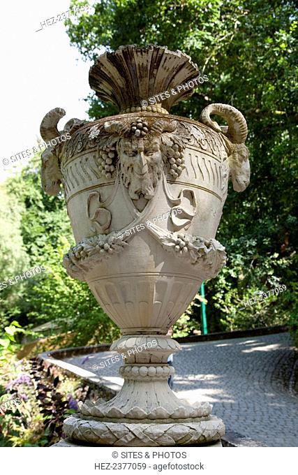 An ornament in Regaleira Palace, Sintra, Portugal, 2009. Classified as a World Heritage Site by UNESCO in 1995, the Quinta da Regaleira consists of a romantic...