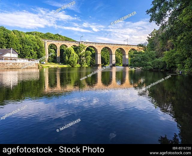 Viaduct Limmritz, railway bridge over the river Zschopau, Döbeln, Saxony, Germany, Europe
