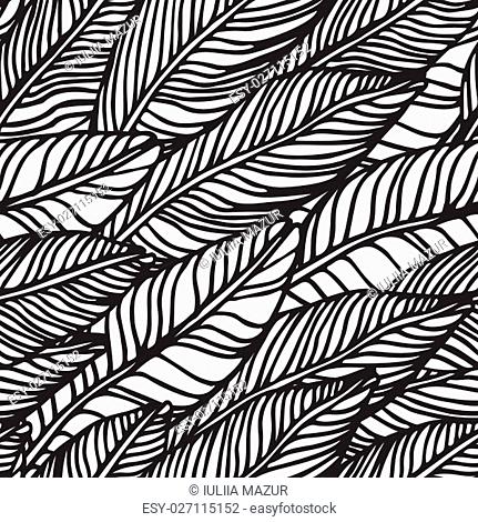 Beautiful seamless tropical jungle floral pattern background with handdrawing doodle Universal summer patterrn for your clothers, typography, design