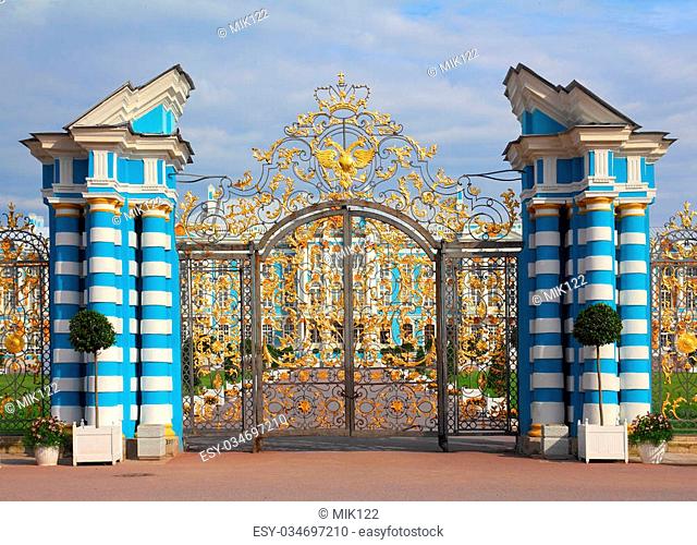 gate of catherine palace in Tsarskoye Selo - Saint-Petersburg Russia