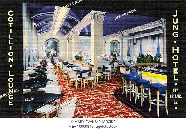 View inside the Cotillion Lounge, Jung Hotel, Canal Street, New Orleans, USA