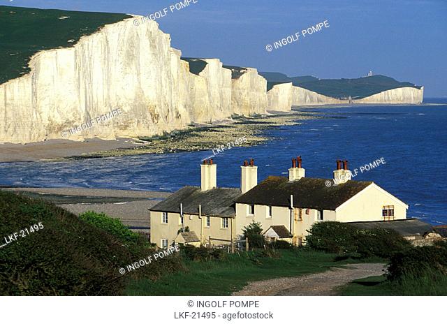 Seven Sisters, limestone cliffs at the coast, Eastbourne, Sussex, England, Great Britain, Europe