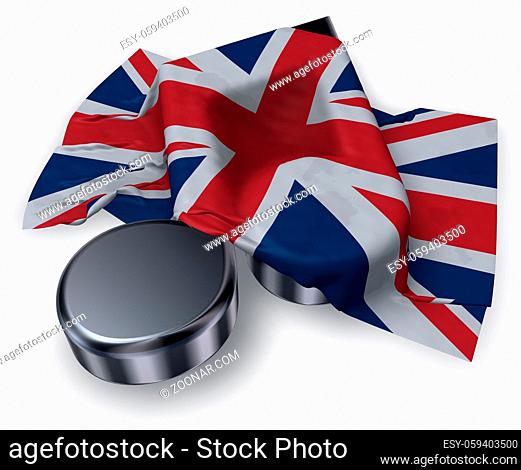 musiknote und flagge von Großbritannien - 3d illustration