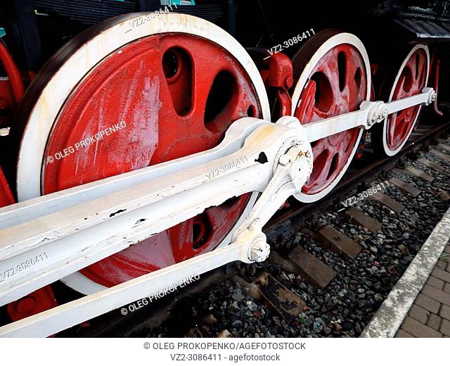 Railway transport details of locomotive, wagon