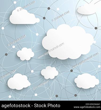 Infographic with clouds on the white background. Eps 10 vector file