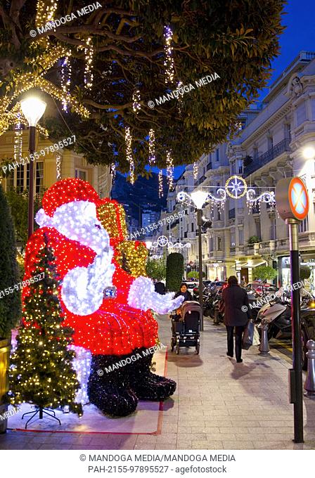 Monte Carlo, Monaco - December 12, 2017: Christmas Atmosphere in Monaco, Noel a Monaco | usage worldwide. - Monte Carlo/Monaco