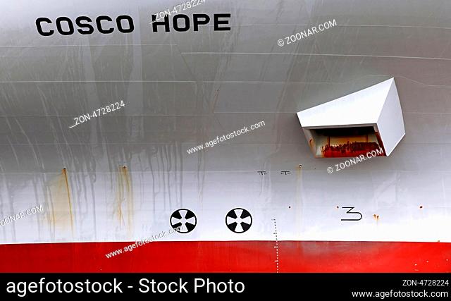 Cocso Hope am Container Terminal Tollerort, Hamburg; Cosco Hope at Container Terminal Tollerort, Hamburg