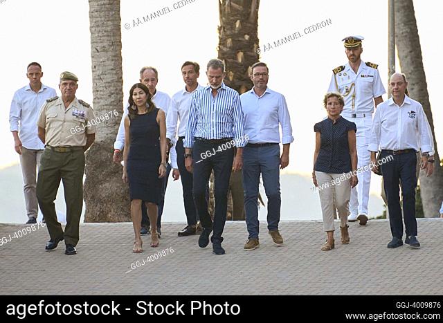 King Felipe VI of Spain attends 40th Copa del Rey Mapfre Sailing Cup Ceremony Award at Ses Voltes on August 6, 2022 in Palma, Spain