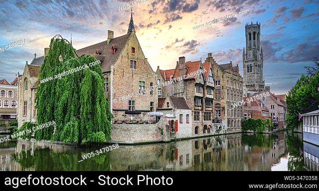 Dijver Street, surely one of the most beautiful views of Bruges, Belgium