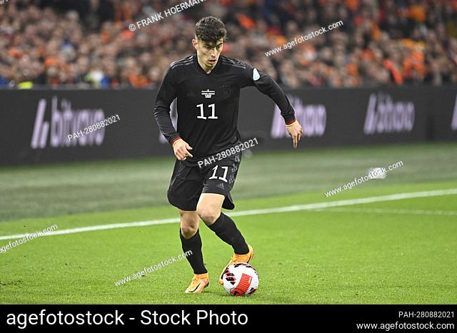 Kai HAVERTZ (GER), action, single action, single image, cut out, full body shot, full figure Soccer Laenderspiel Netherlands - Germany 1-1 on March 29th