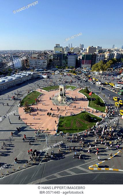 Taksim Square or Taksim Meydani, Independence Monument of Mustafa Kemal Atatuerk