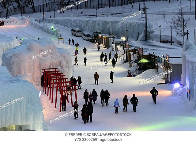 Sounkyo ice festival, Hokkaido, Japan, Asia