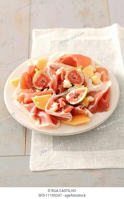 Prosciutto with melons, dates and parmesan