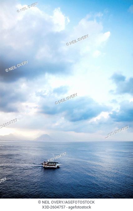Boat out to Sea, Antalya, Turkey