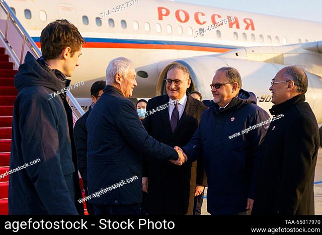 CHINA, BEIJING - NOVEMBER 20, 2023: Russia's First Deputy Prime Minister Andrei Belousov (2nd L) and Russia's Ambassador to China Igor Morgulov (3rd R) are seen...