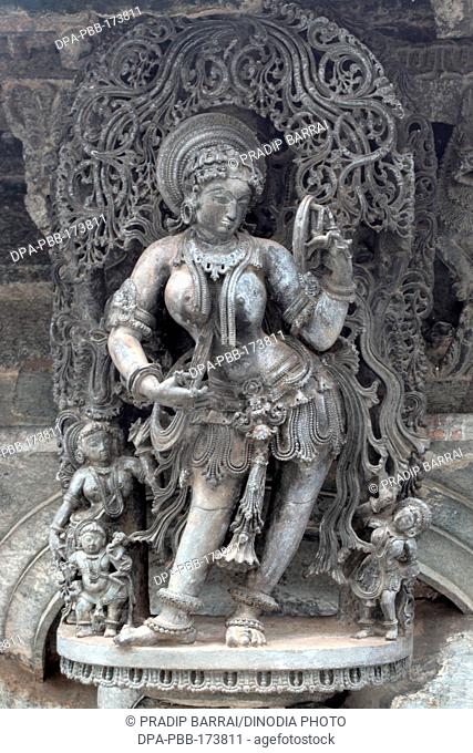 Bracket statue of lady at channakeshava temple , Belur , Karnataka , India