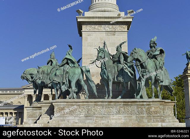 Millennium Monument, Heroes' Square, Budapest, Hungary, Europe