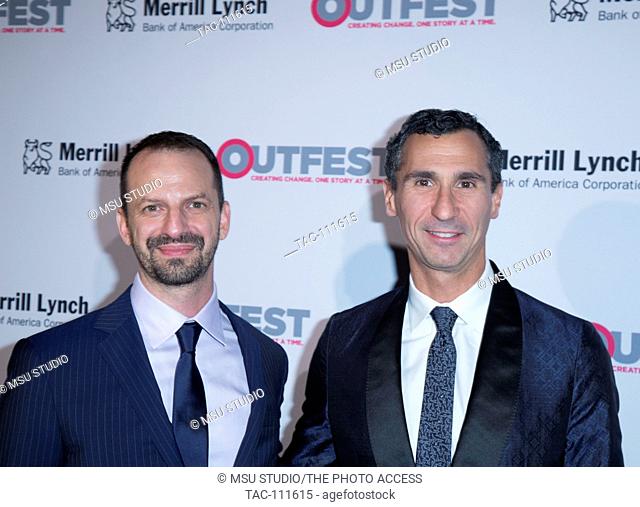 (L-R) Ari Karpel and Tommaso De Vecchi attend the 11th annual Outfest Legacy Awards, co-presented by Merrill Lynch and Louis Vuitton at Cathedral of Saint...