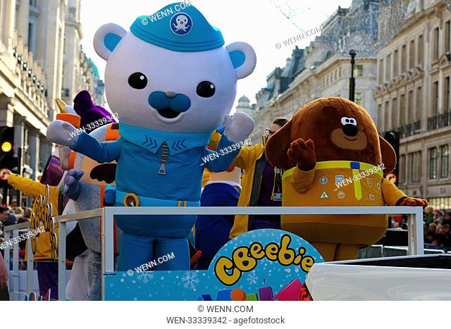 Performers dressed as TV and film characters make their way to Regent Street as hundreds of cast members take part in the annual Hamley's Toy Parade
