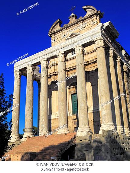 Temple of Antoninus and Faustina, Roman Forum, Rome, Italy