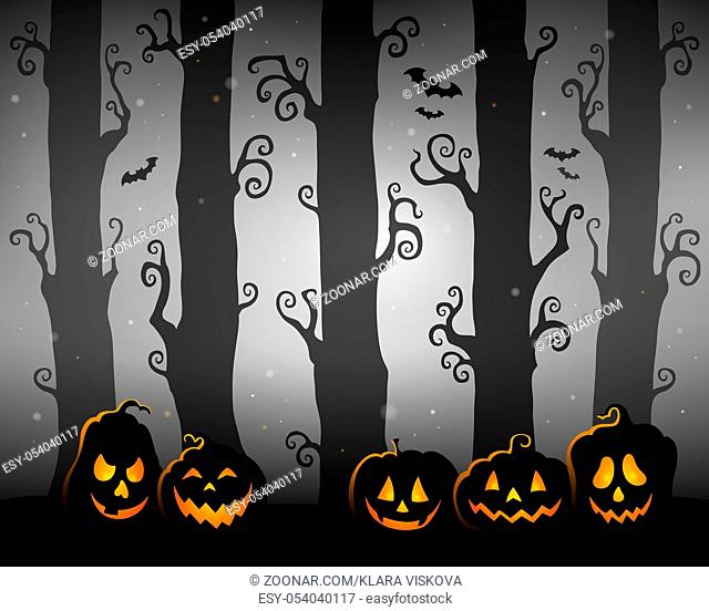 Halloween forest theme image 3 - picture illustration