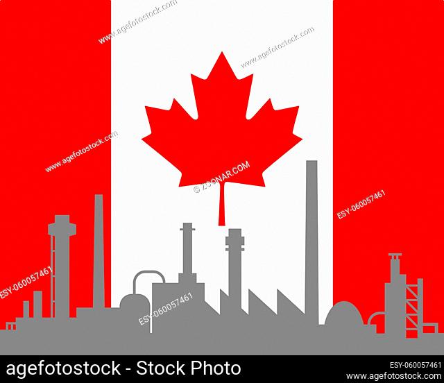 Industrie und Fahne von Kanada