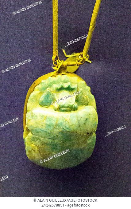 Egypt, Cairo, Egyptian Museum, jewellery of the royal necropolis of Tanis : Amulet found in the burial of Wendjebauendjed