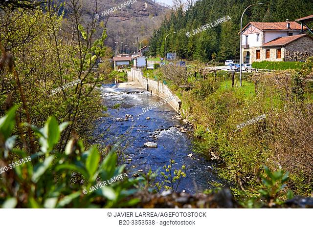 Deva River, Elorregi Auzoa, Bergara, Gipuzkoa, Basque Country, Spain