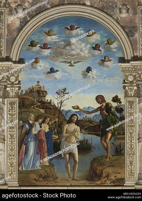 Giovanni Battista da Conegliano, Baptism of Christ, 1492, 15th century, oil on panel, 350x210 cm. Italy, Veneto, Venice, Church of San Giovanni in Bragora