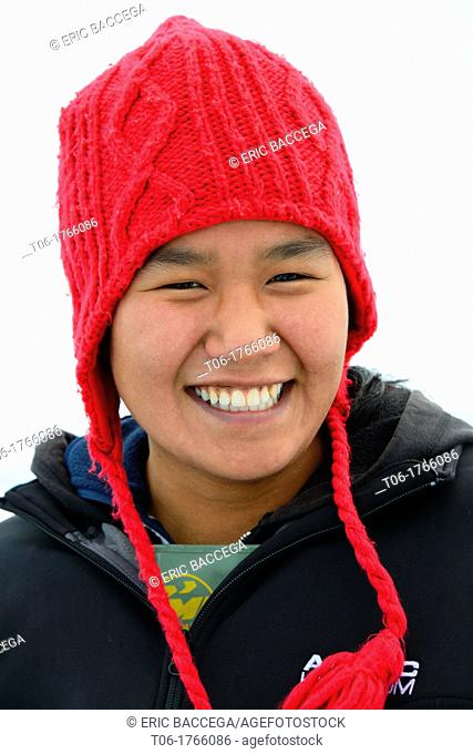 Portrait of a young inuit woman - 22 years old - Grise Fiord, Ellesmere island, Nunavut, Canada