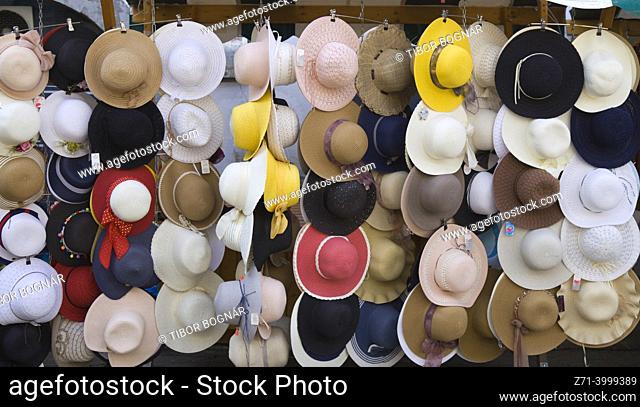 Slovenia, Ljubljana, market, hats,