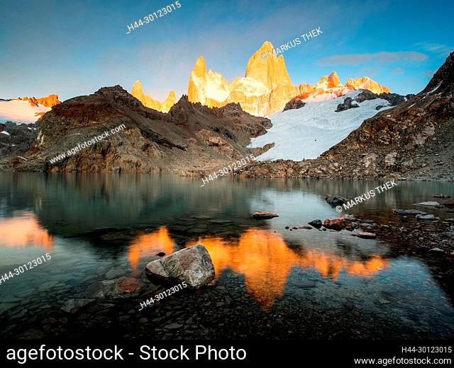 Der Berg Fitz Roy im Los Glaciares Nationalpark in Patagonien, Argentinien
