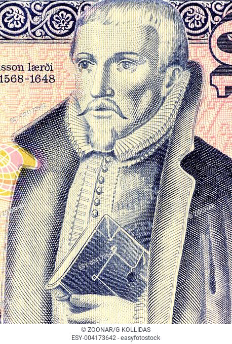 Arngrimur Jonsson the Learner 1568-1648 on 10 Kronur 1961 Banknote from Iceland. Icelandic scholar and apologist