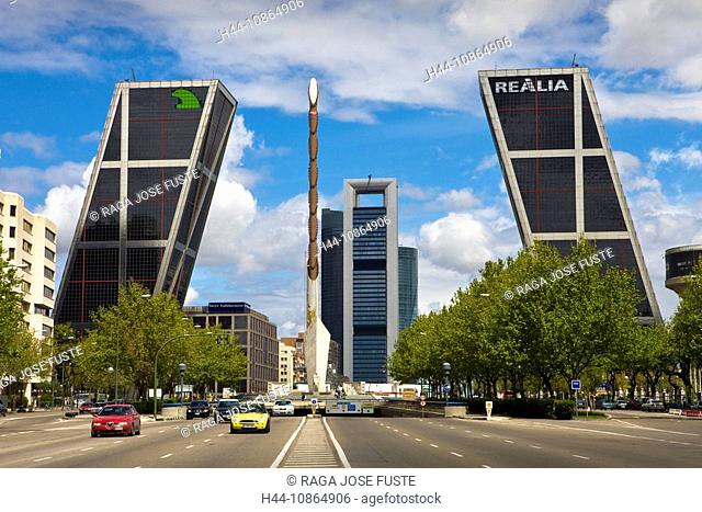 Spain, MadridCity, Castellana, Stasse, breit, Kastilien, Castilla, Square, Kyo Towers