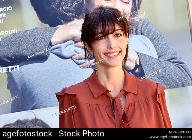 The Italian actress Elena Lietti during the photocall of the film Tre Piani. Rome (Italy), September 22th, 2021