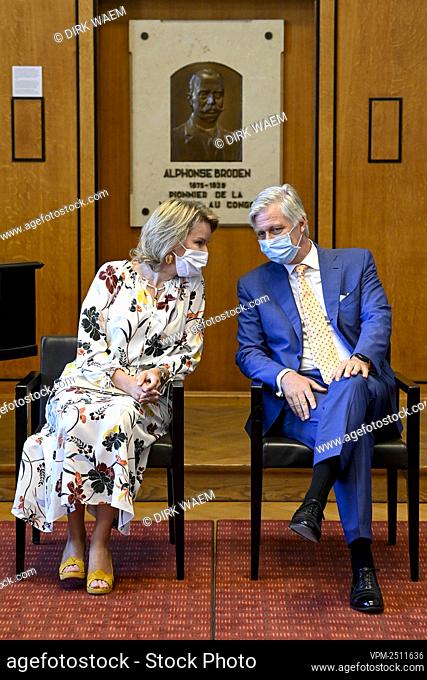 Queen Mathilde of Belgium and King Philippe - Filip of Belgium pictured during a visit of Belgian royal couple to the Institute of tropical medecine Antwerp