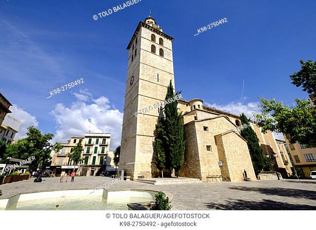 Parròquia de Santa Maria la Major, época barroca, campanario de los siglos XVI-XVII , Inca, Majorca, Balearic Islands, Spain