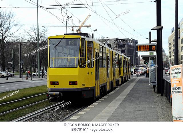 Tram in the center of Berlin, Germany, Europe