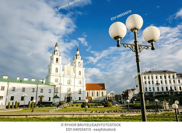 MINSK - OCT 1: The cathedral of Holy Spirit in Minsk - the main Orthodox church of Belarus and symbol of capital on October 1, 2013 in Minsk, Belarus