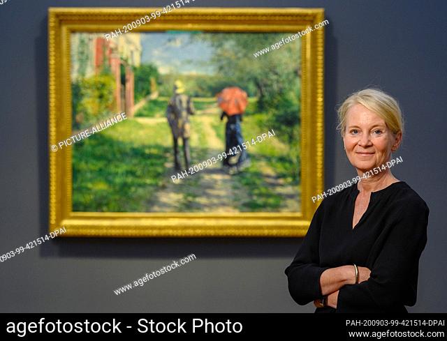 03 September 2020, Brandenburg, Potsdam: Museum director Ortrud Westheider is standing after the press conference for the opening of the new exhibition...