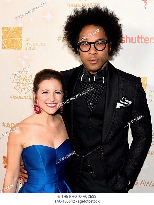 Lauren Fernandez and Jonathan Fernande attends the 22nd Art Directors Guild's Excellence In Production Design Awards Hollywood & Highland Center at The Dolby...