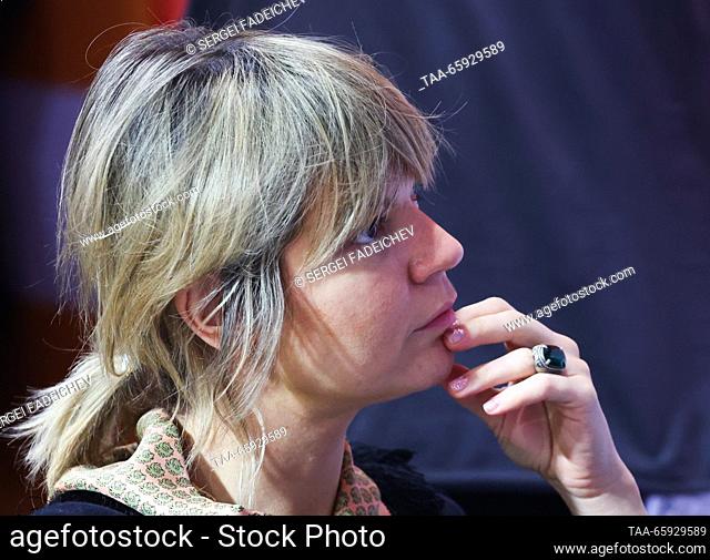 RUSSIA, MOSCOW - DECEMBER 20, 2023: Rostec Director for Organizational Development Anna Sharipova attends the opening of a 5G testing area during the Russia...