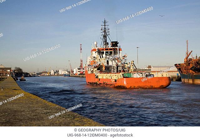 Putford Jaguar North Sea supply vessel, River Yare, Great Yarmouth