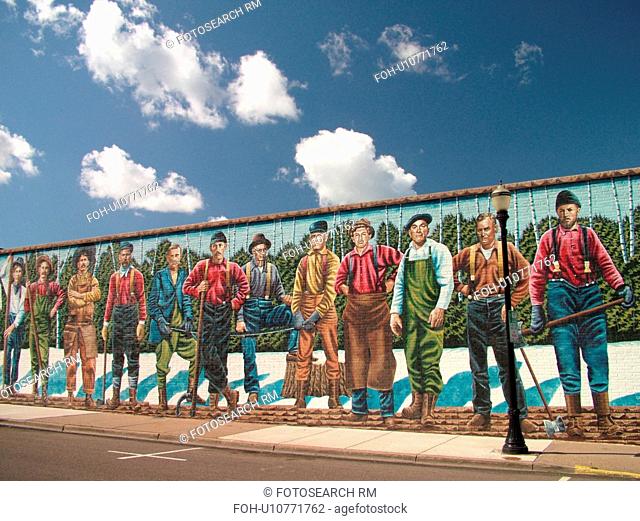 Ashland, WI, Wisconsin, Historic Wall Murals Men of the Woods