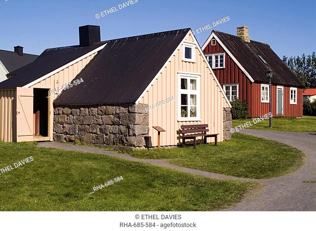 Arbaejarsafn Open Air Museum of traditional housing throughout Iceland, Ellidaar Valley, Reykjavik, Iceland, Polar Regions