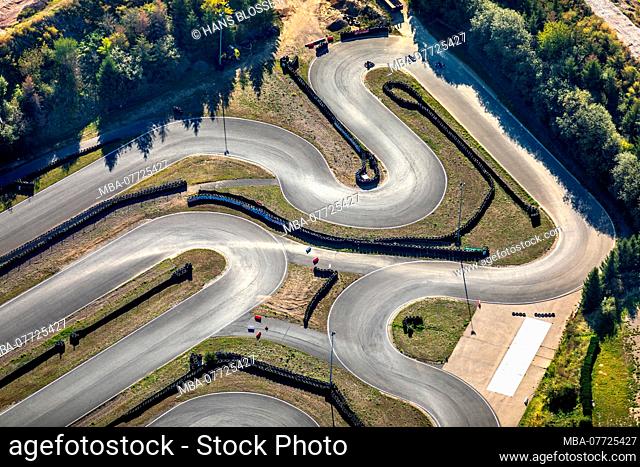 Aerial picture, motor sport facility Harz Ring, Froser street, Reinstedt, district Goslar, Saxony-Anhalt, Germany, Europe