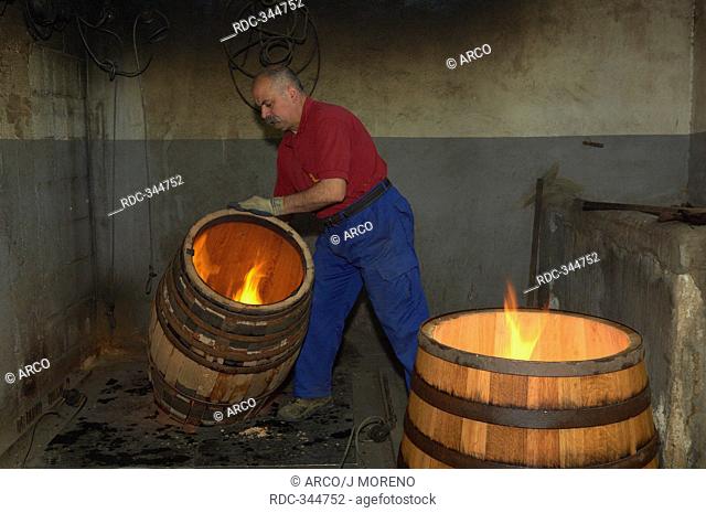 Manuel Cabello Marquez Cooperage, toasting barrels, barrel production, Montilla, Montilla-Moriles, Province of Cordoba, Andalusia, Spain