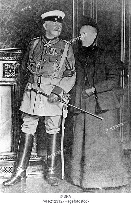 Commander-in-chief of the German troops during the Boxer Rebellion, Alfred Graf von Waldersee, with his wife shortly before the departure to China