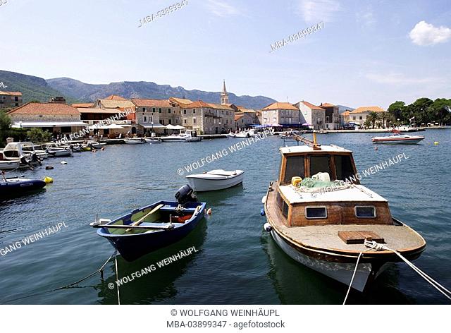 Croatia, Dalmatia, island Hvar, Jelsa, harbor, boats, sea, Mediterranean, Adriatic, Croatian, coast, place, vacation-place, harbor-place, locality perspective