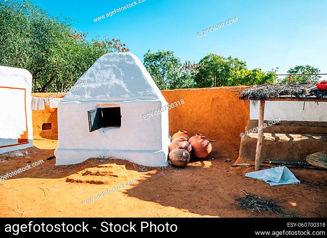Traditional kiln at Indian folk village Shilpgram in Udaipur, India
